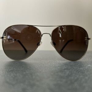 CHANEL Aviator Sunglasses with Dark Lenses